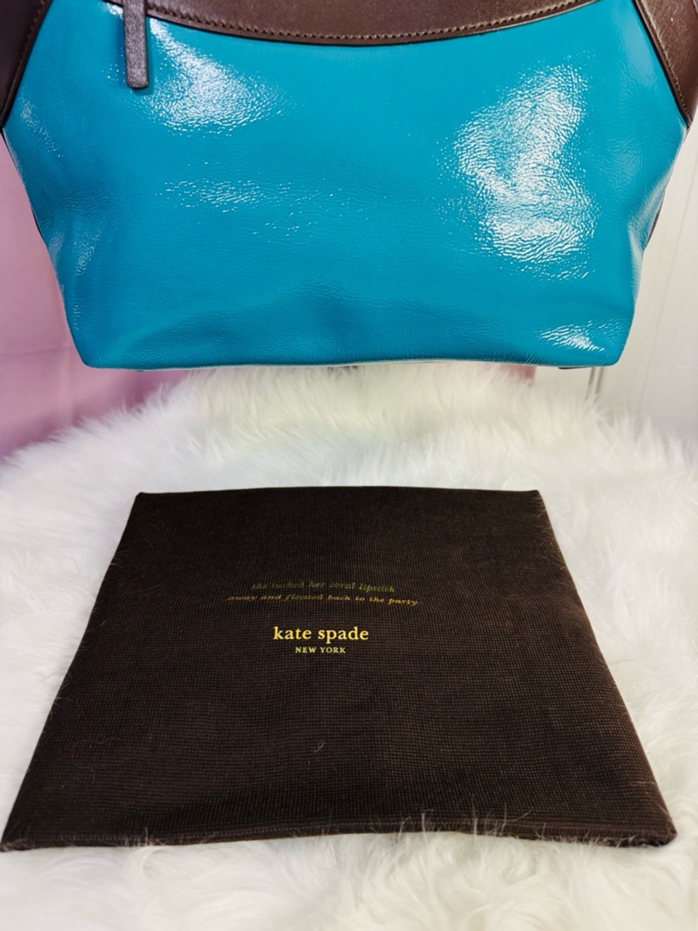 Kate Spade ♠️ Turquoise & Brown RARE combo color - Picture 3 of 15